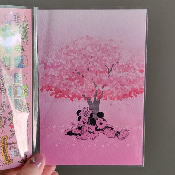 Tokyo Disney Postcards - Pink - Set of 2- New - Picture 2 of 6